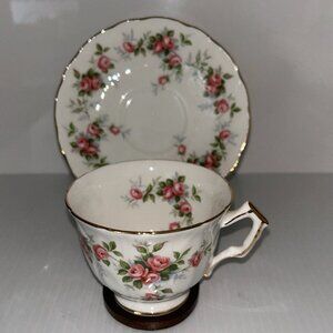 Aynsley England Fine English Bone China Cup & Saucer, Gotto Rose